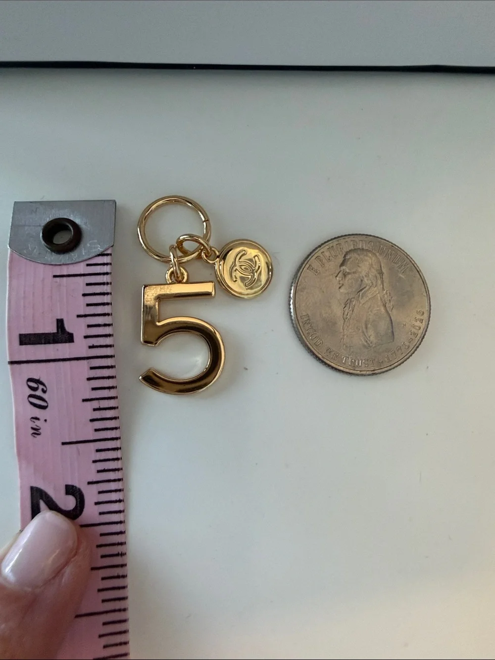 Authentic CHANEL Beauty Holiday Limited Edition Gold No. 5 Charm Set + Gift Bag